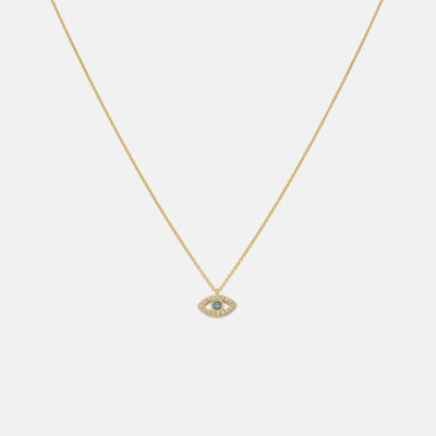 Mini Eye Blue Diamond Necklace