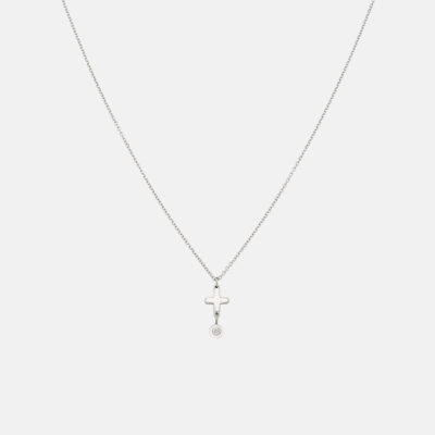 Hanging Diamond Cross Necklace