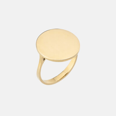 Round Flat Signet Ring