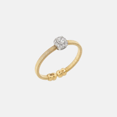 Golden Wire Cushion Rosette Handmade Ring