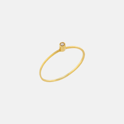 Mini Tube Solitaire Ring