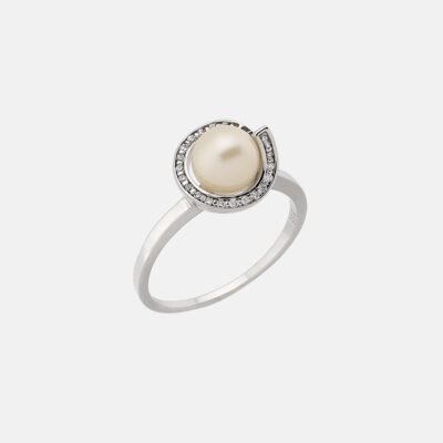 Twirled Fresh Water Pearl Ring