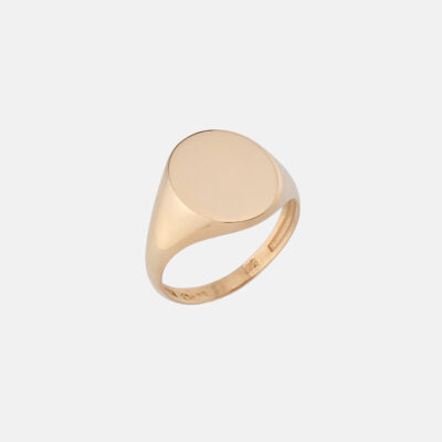Oval Flat Signet Rose Gold Ring