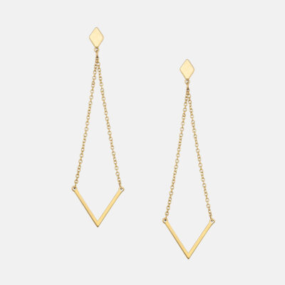 Thin Triangle Chain Earrings