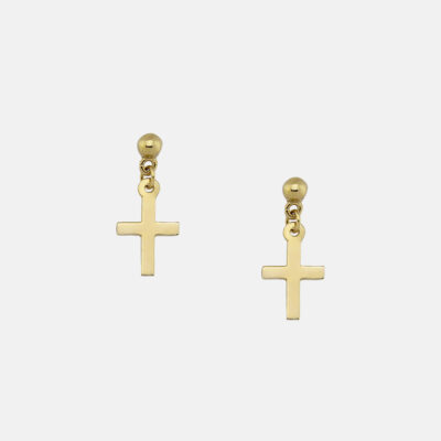 Small Hanging Cross Unisex Earring