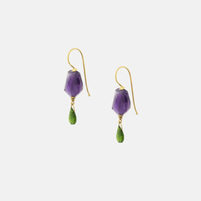 Tsavorite & Amethyst Earrings