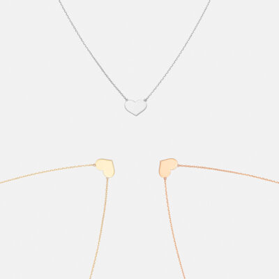 Mini Flat Heart Necklace