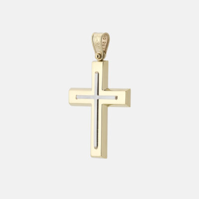 Cross 14kt in Yellow & White Gold