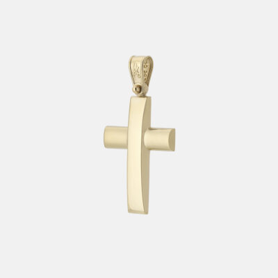Curved Cross 14kt in Yellow Gold