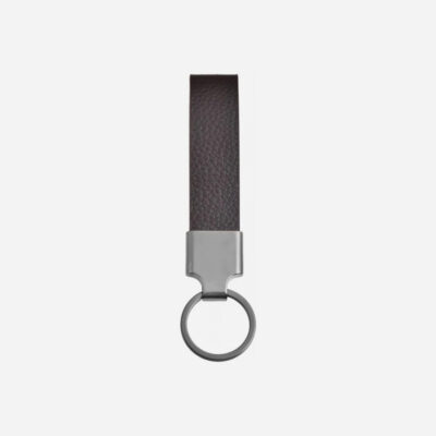 Lennox Unisex Brown Leather Keyring