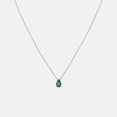 Minimal Emerald Pear Shaped Necklace