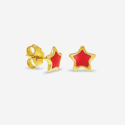 Red Star Enamel Girl's Earrings