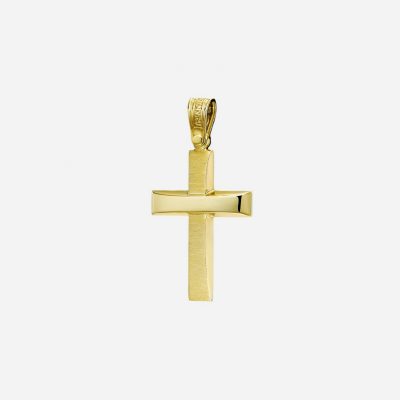 Double Finish Cross in Yellow Gold