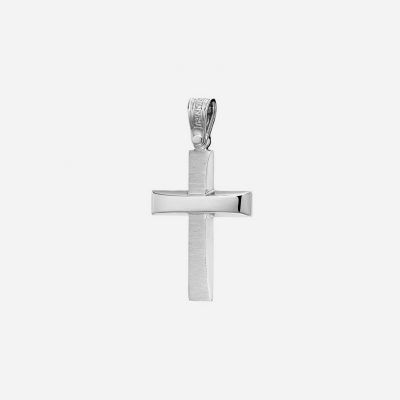 Double Finish Cross in White Gold