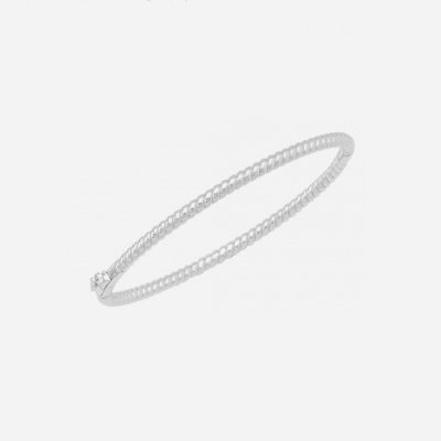 Twisted Silver Bangle Bracelet