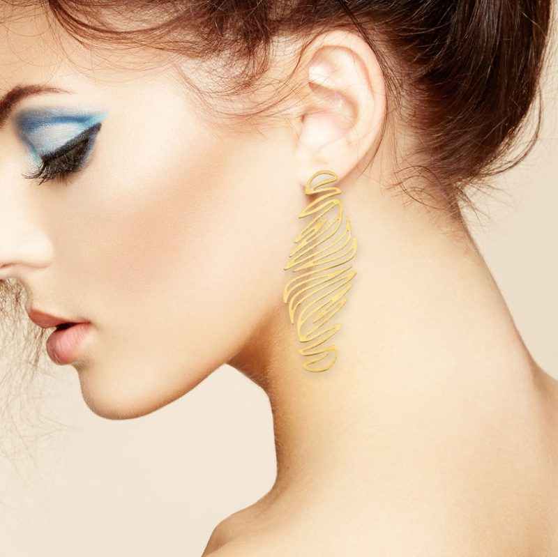 Portrait of beautiful sensual woman with elegant hairstyle.  Per