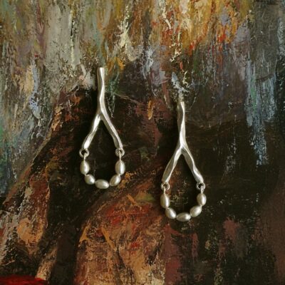 Oriana Pearl Earrings - Silver