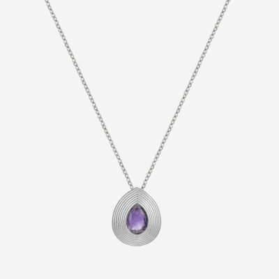 Small Drop Amethyst Chain Necklace
