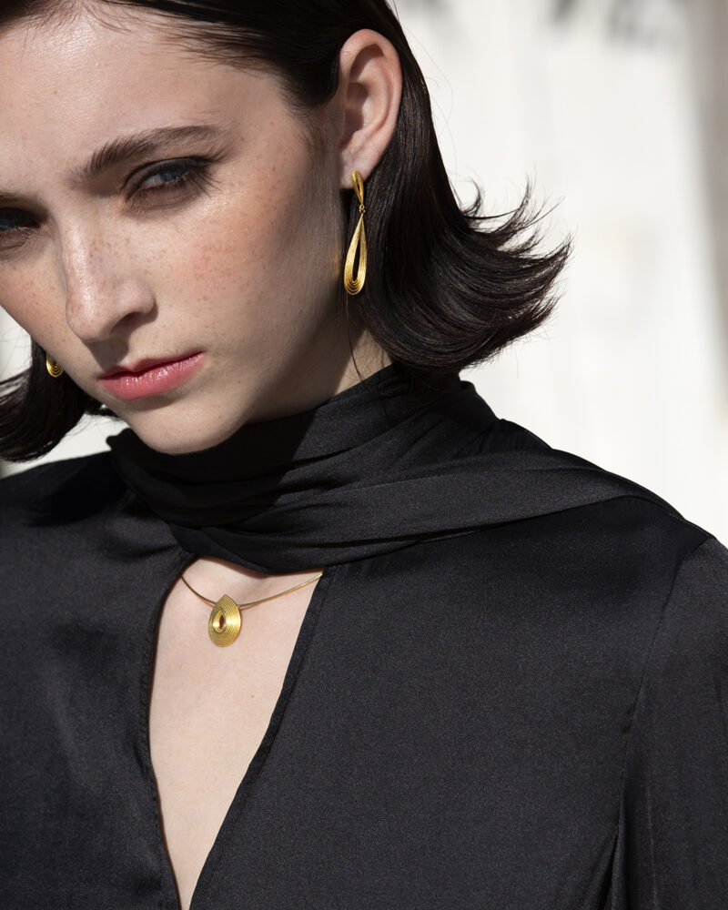 sfoojewelry_metropoliscollection_oval gold necklace_oval gold illusion earrings4