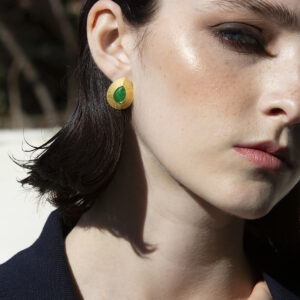 sfoojewelry_metropoliscollection_oval gold tourmaline earrings green