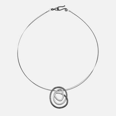 Lines Infinity Loop Necklace BW